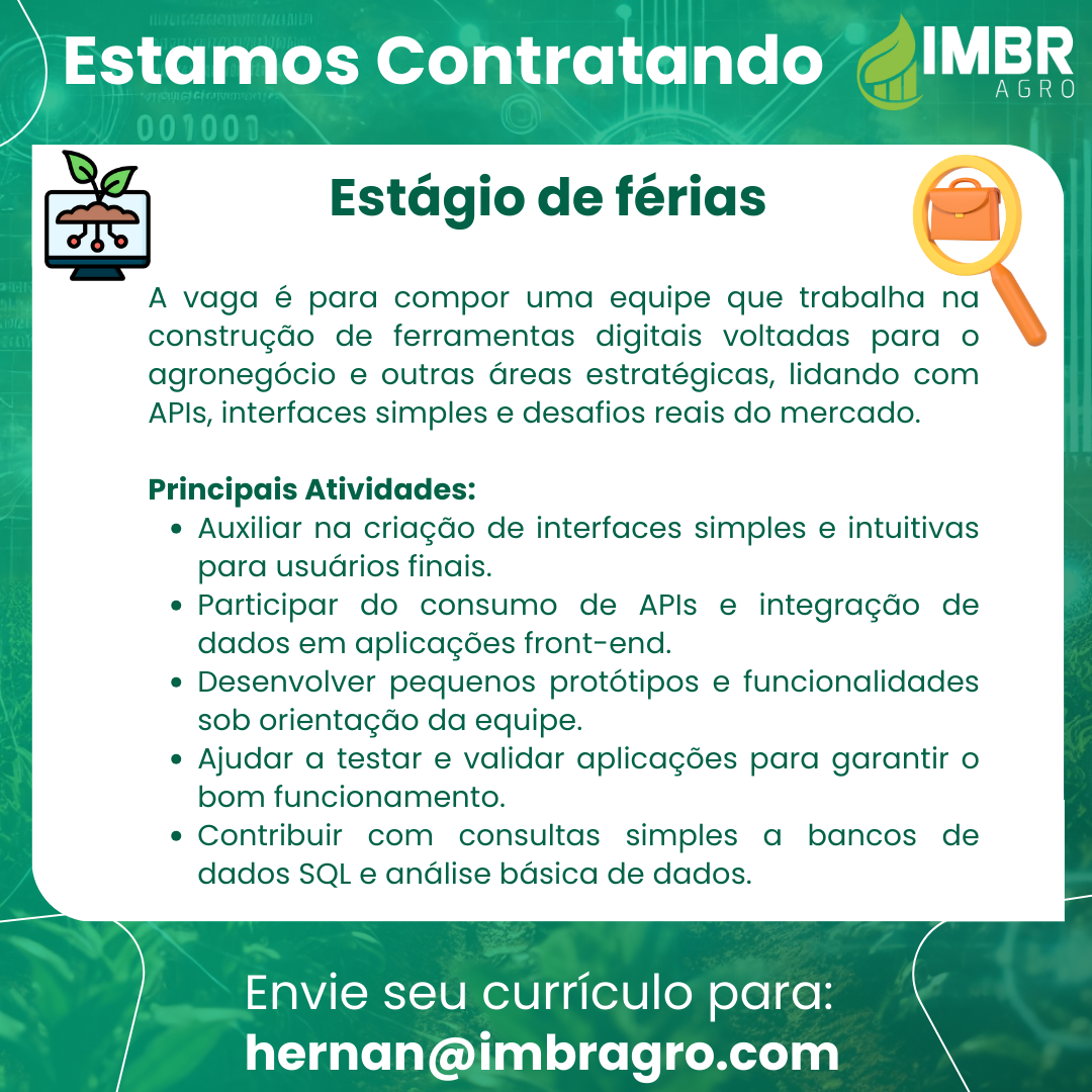 🌟 Trabalhe na IMBR Agro! 🌟